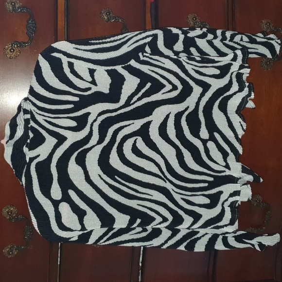 Vtg Y2K Zebra Print Plisse Top sz L - Picture 3 of 3